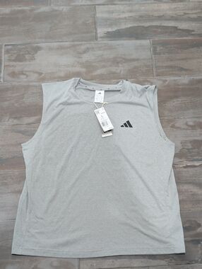 adidas Light Gray Men’s Sleeveless Training Tank
